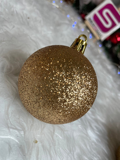 Set globuri de Craciun Inedit, 30 bucati, 6cm, transparente si aramiu