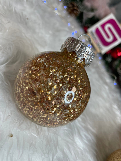 Set globuri de Craciun Inedit, 30 bucati, 6cm, transparente si aramiu