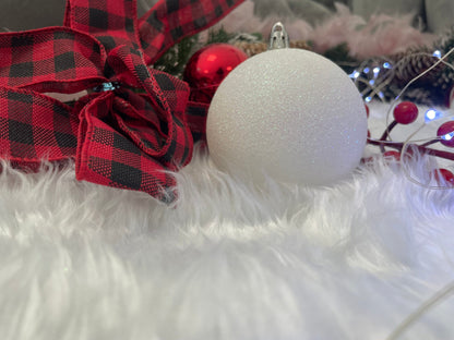 Set globuri de Craciun, 20 bucati, 8cm, alb perlat