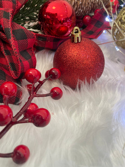 Set globuri de Craciun, 100 bucati, 3-6cm, rosu auriu