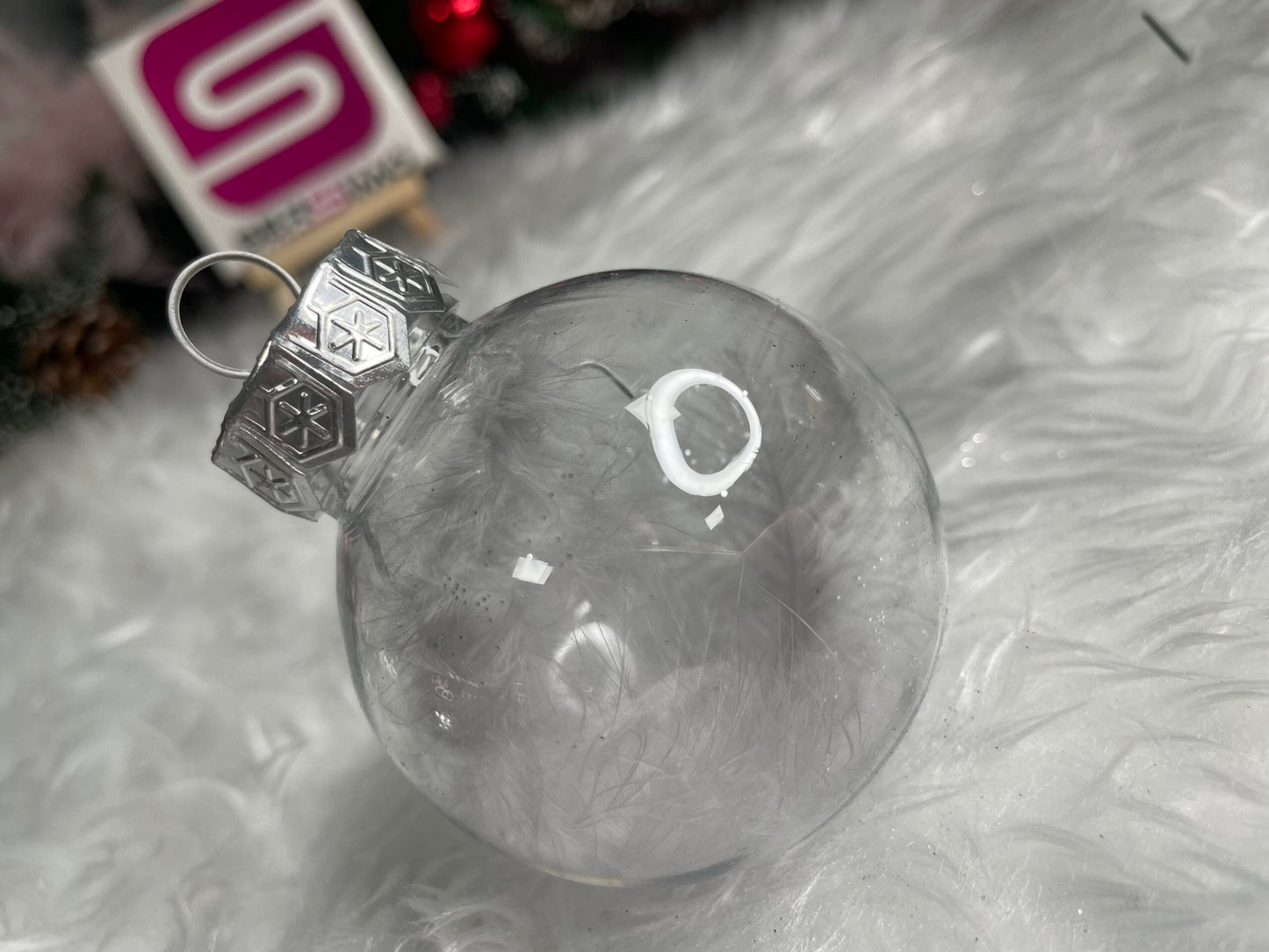 Set globuri de Craciun Inedit, 30 bucati, 6cm, transparente si argintiu