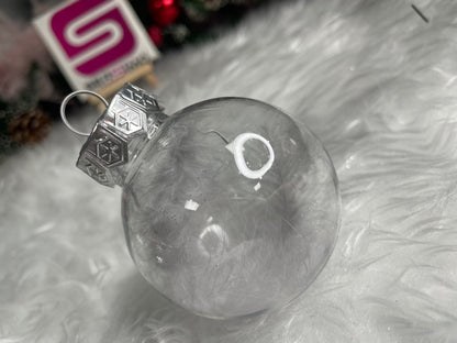 Set globuri de Craciun Inedit, 30 bucati, 6cm, transparente si argintiu