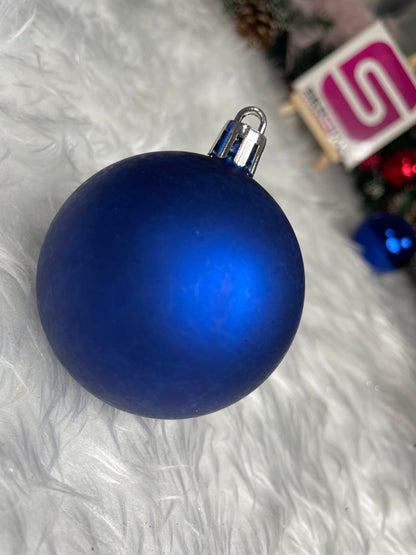 Set globuri de Craciun, 30 bucati, 3 modele, 6cm, albastru