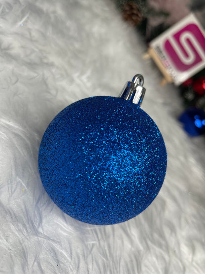 Set globuri de Craciun, 30 bucati, 3 modele, 6cm, albastru