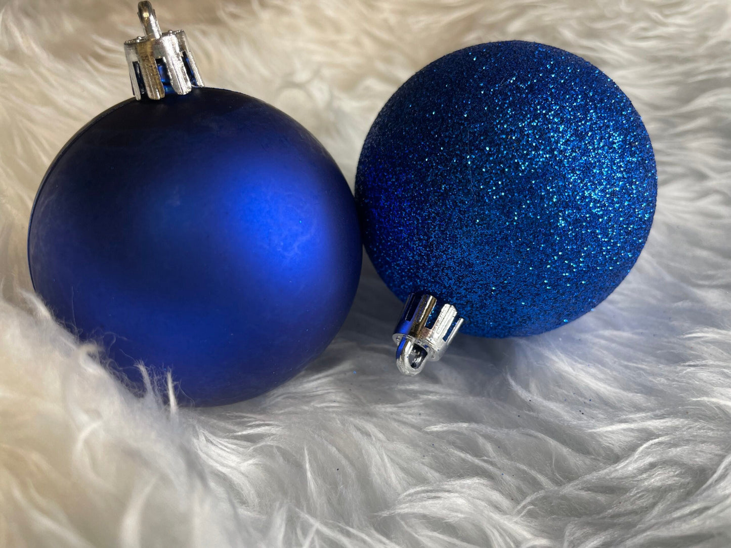 Set globuri de Craciun, 30 bucati, 3 modele, 6cm, albastru