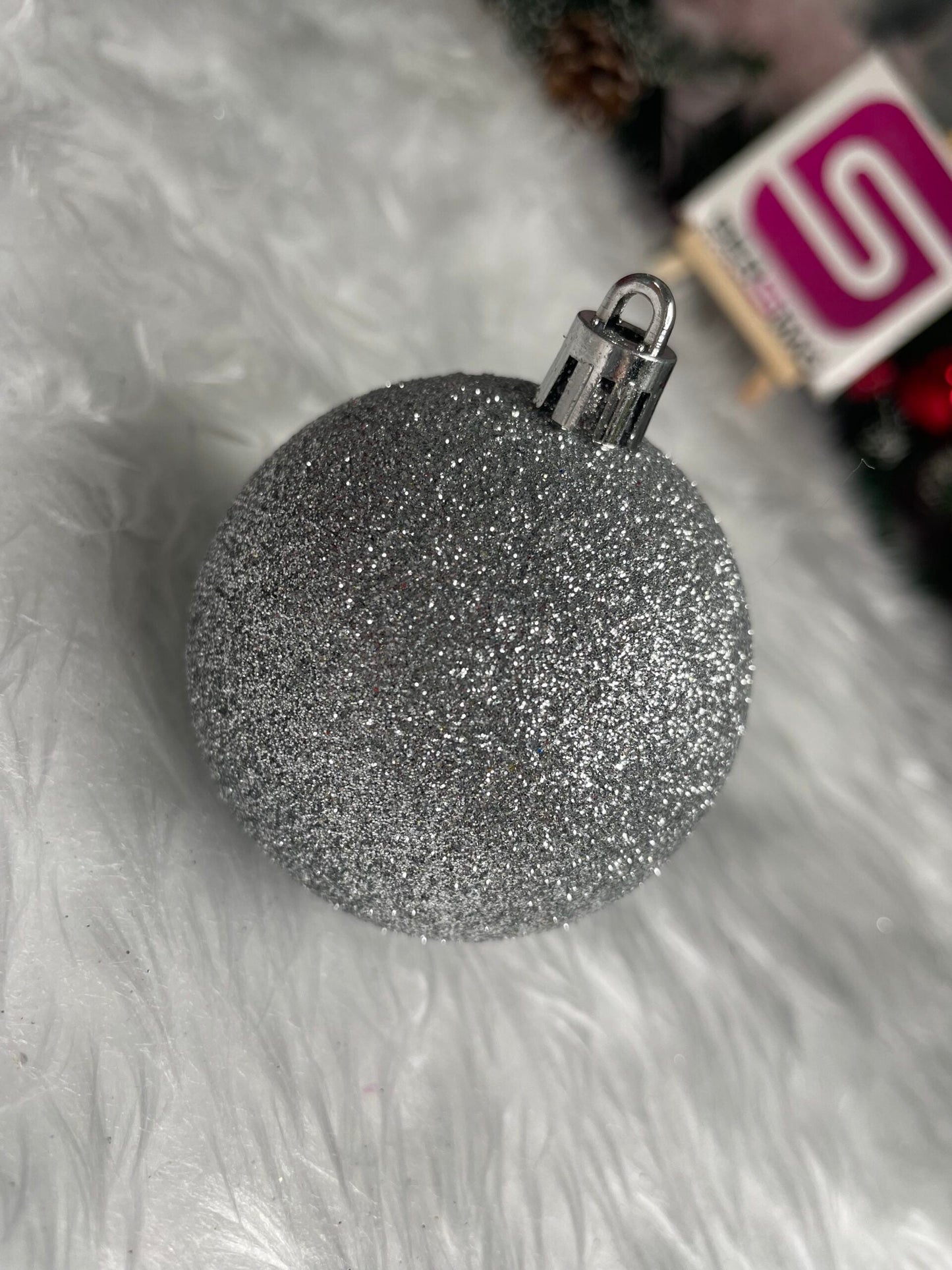 Set globuri de Craciun, 30 bucati, 3 modele, 6cm, argintiu