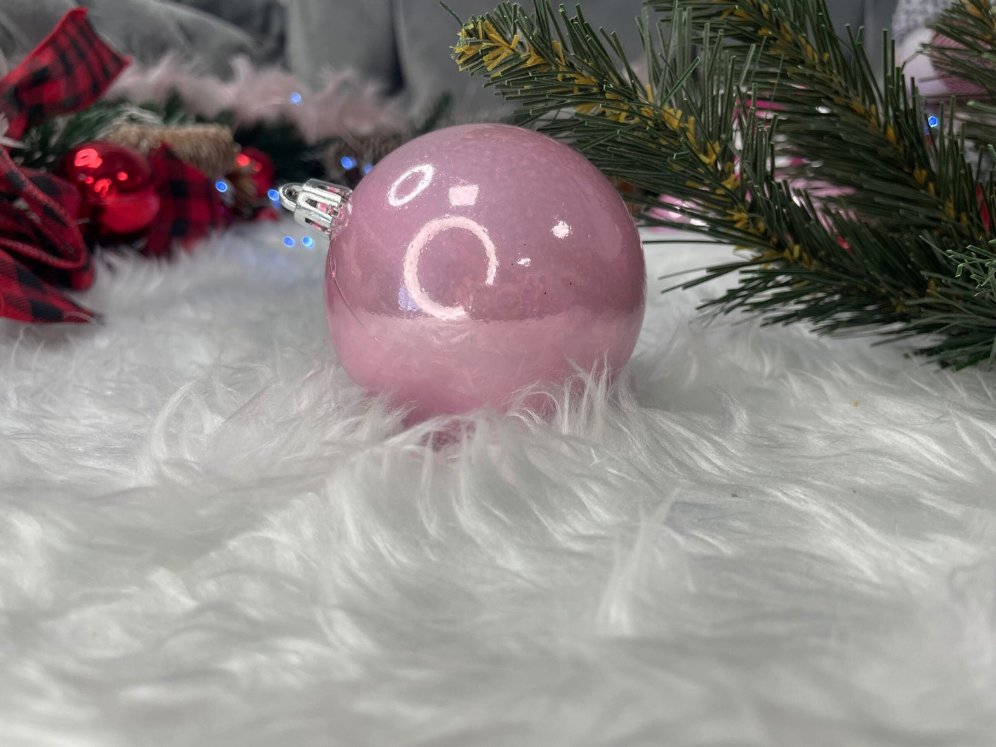 Set globuri de Craciun, 37 bucati, 3-8cm, roz