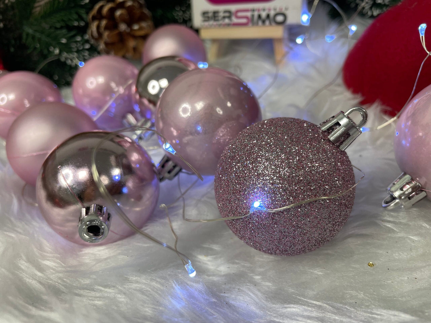 Set globuri de Craciun, 30 bucati, 5cm, roz