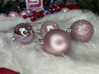 Set globuri de Craciun, 30 bucati, 5cm, roz