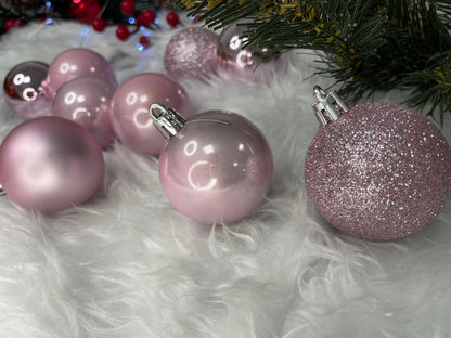 Set globuri de Craciun, 30 bucati, 5cm, roz