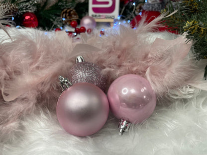 Set globuri de Craciun, 30 bucati, 5cm, roz