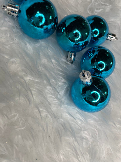 Set globuri de Craciun, 20 bucati, 3 modele, 4cm, albastru