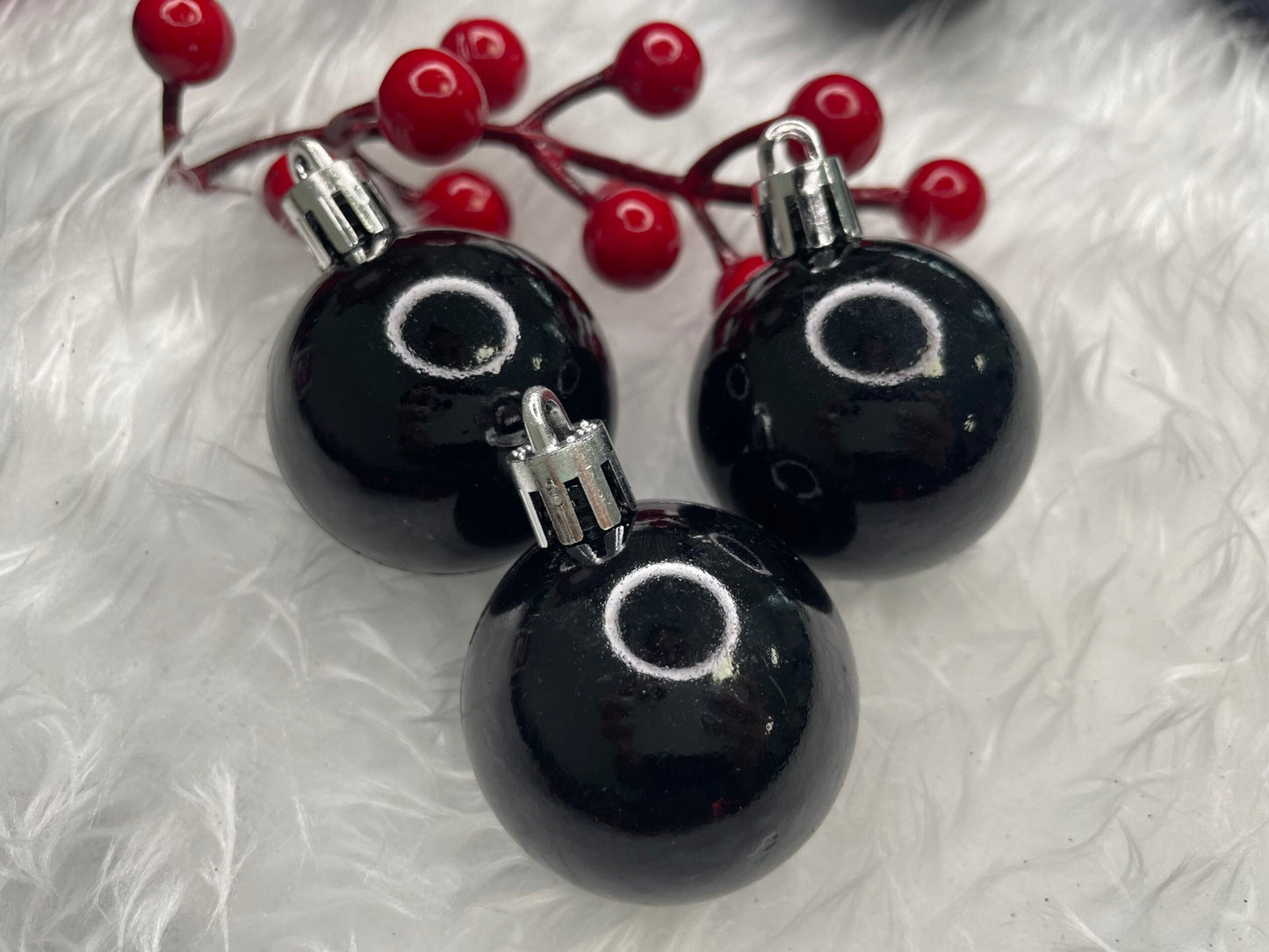 Set globuri de Craciun, 20 bucati, 3 modele, 4cm, negru