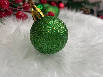 Set globuri de Craciun, 20 bucati, 3 modele, 4cm, verde