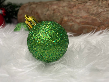 Set globuri de Craciun, 20 bucati, 3 modele, 4cm, verde