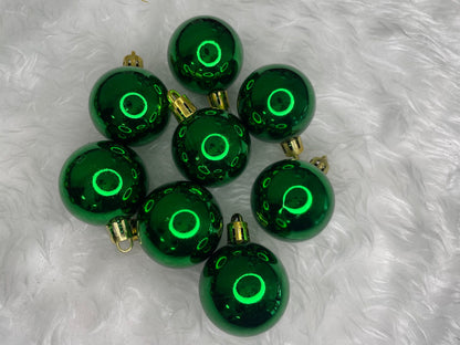 Set globuri de Craciun, 20 bucati, 3 modele, 4cm, verde