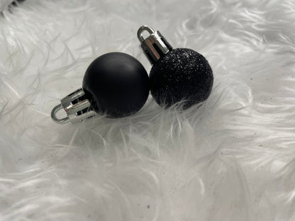 Set globuri de Craciun, 25 bucati, 3 modele, 2,5cm si 4cm, negru