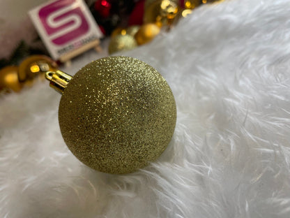 Set globuri si decoratiuni de Craciun, 51 piese, diverse dimensiuni, auriu