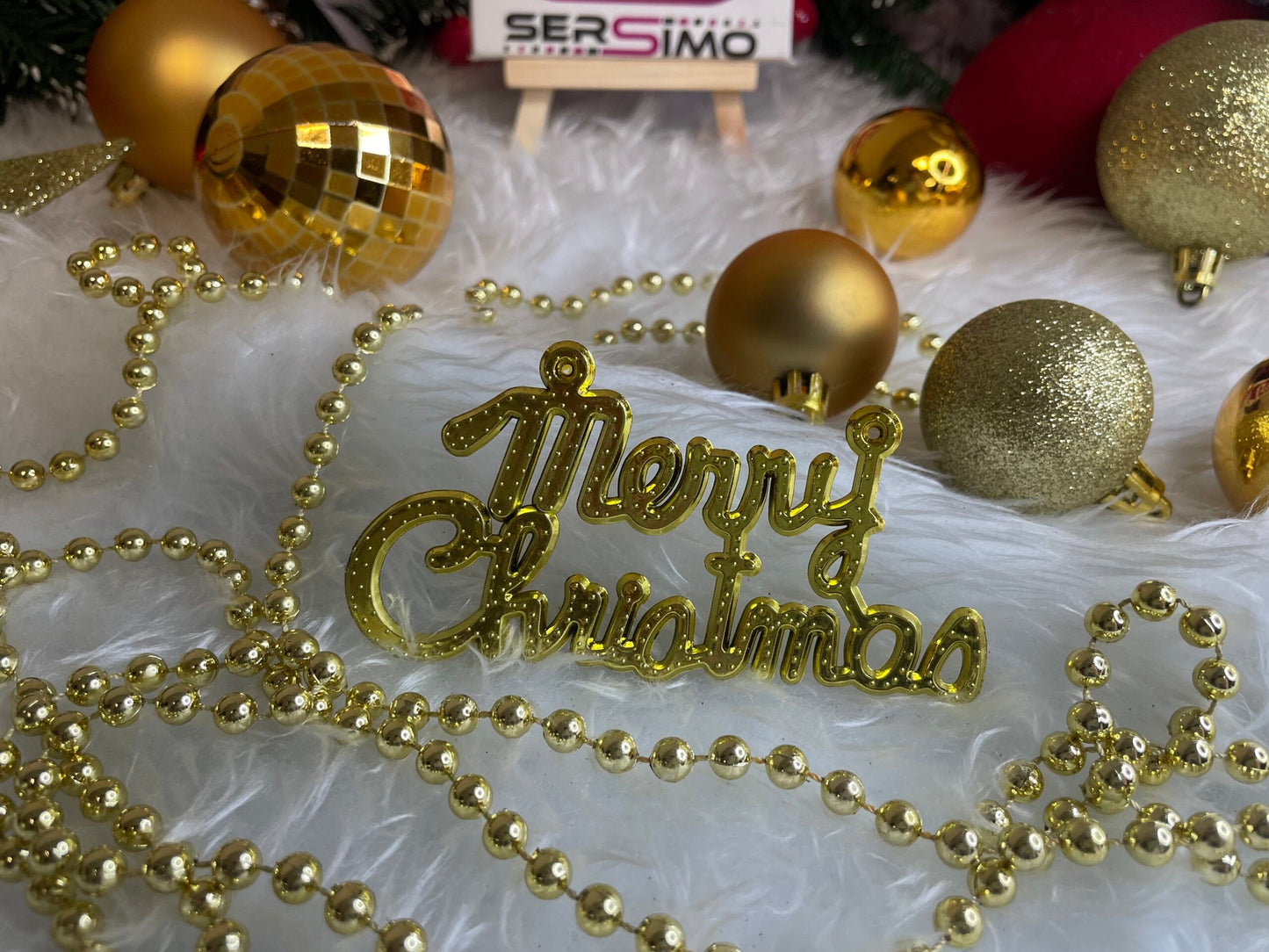 Set globuri si decoratiuni de Craciun, 51 piese, diverse dimensiuni, auriu