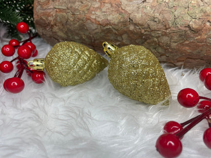 Set globuri si decoratiuni de Craciun, 51 piese, diverse dimensiuni, auriu