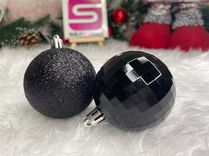 Set globuri de Craciun, 20 bucati, 5 modele, 6cm, negru