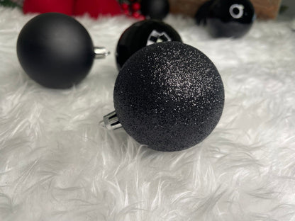 Set globuri de Craciun, 20 bucati, 5 modele, 6cm, negru