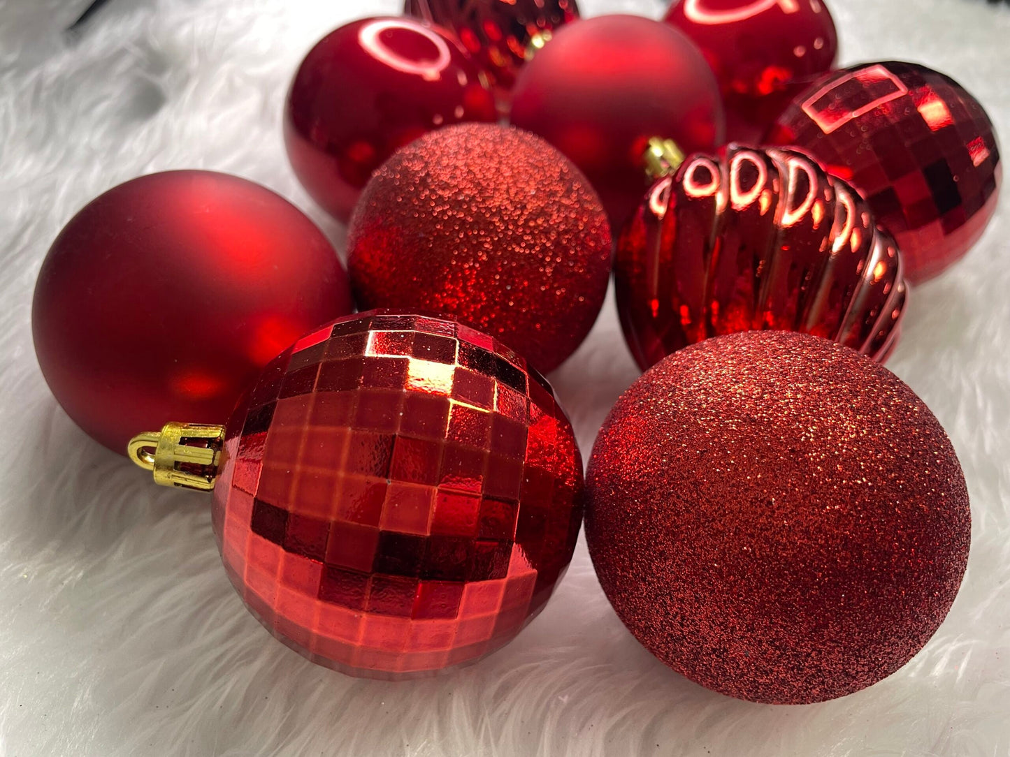 Set globuri de Craciun, 20 bucati, 5 modele, 6cm, rosu