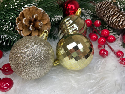 Set globuri de Craciun, 20 bucati, 5 modele, 6cm, auriu