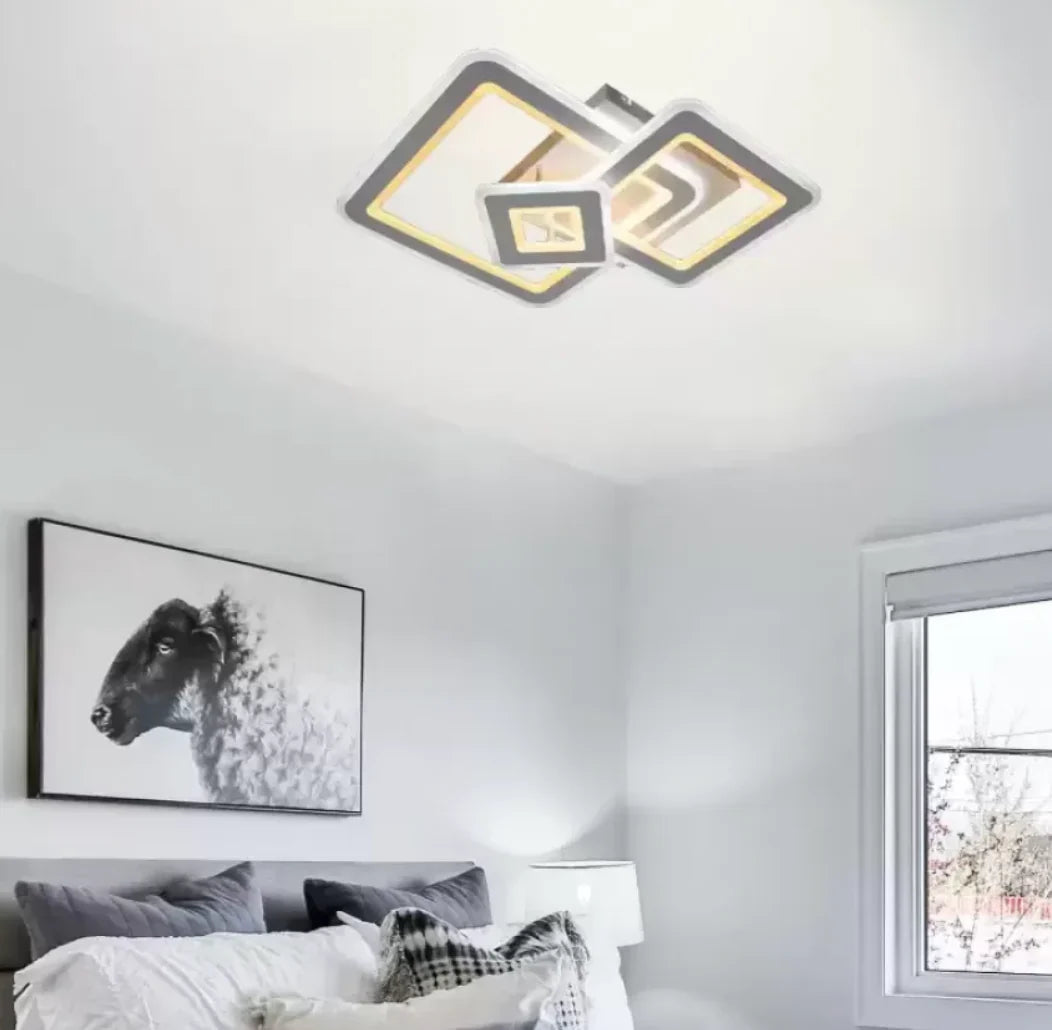 Lustra LED cu Telecomanda Hortensia 190W Dimabila Alb