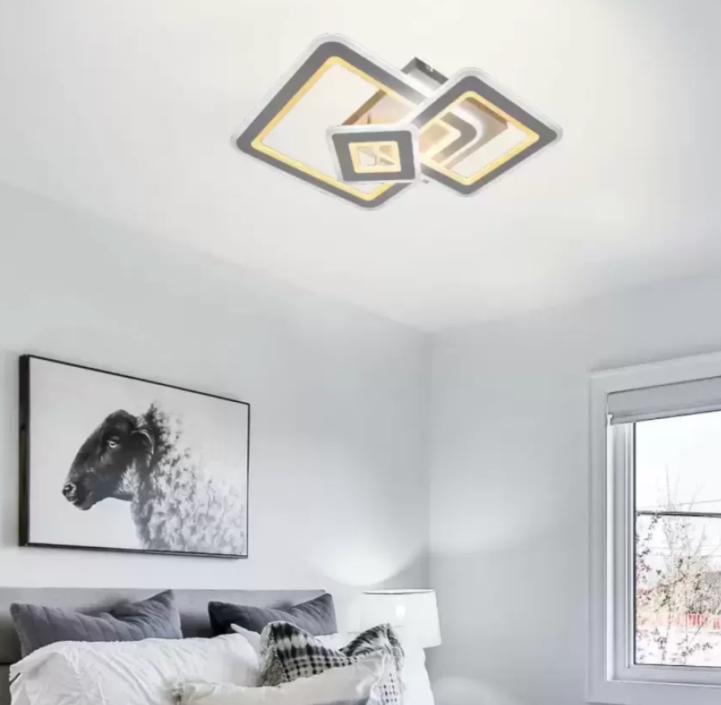 Lustra LED cu Telecomanda Hortensia 190W Dimabila Alb – lustră LED, culoare albă, cu telecomandă – RegalStore, iluminat