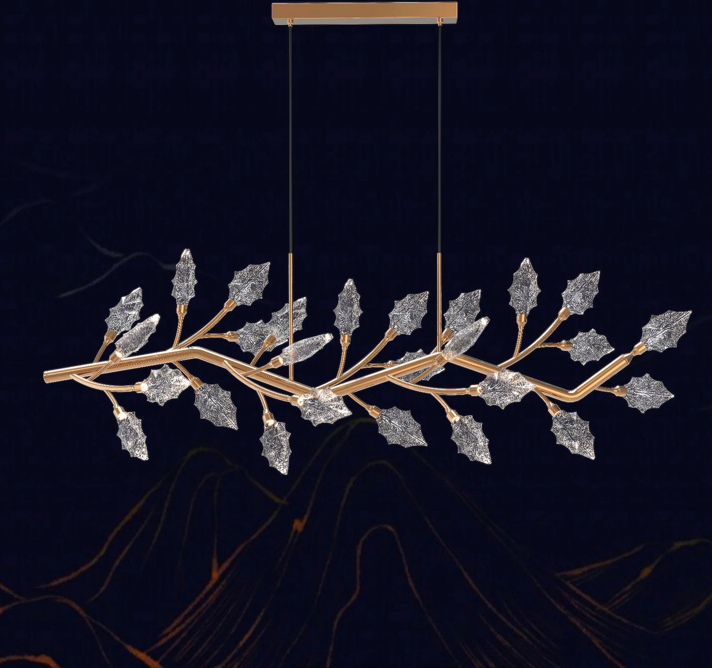 Candelabru Cristal, LED, TOCCATA Largo, 21W, lumina Calda/Neutra/Rece, Auriu, Inaltime Reglabila