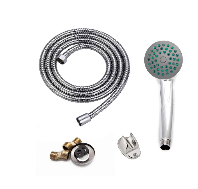 Baterie Cada Crom Lucios - Set Complet cu Pipa Pivotanta de 25cm, Para, Furtun si Excentrice Incluse – culoare argintie,