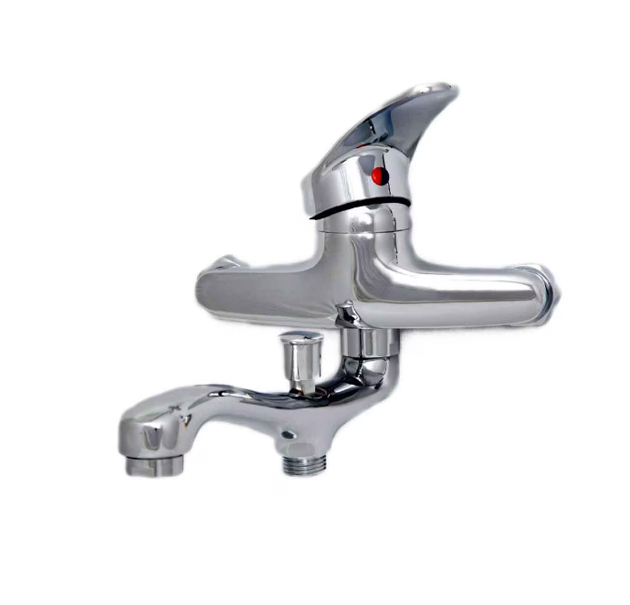 Baterie Cada Crom Lucios - Set Complet cu Pipa Pivotanta de 25cm, Para, Furtun si Excentrice Incluse – culoare argintie,