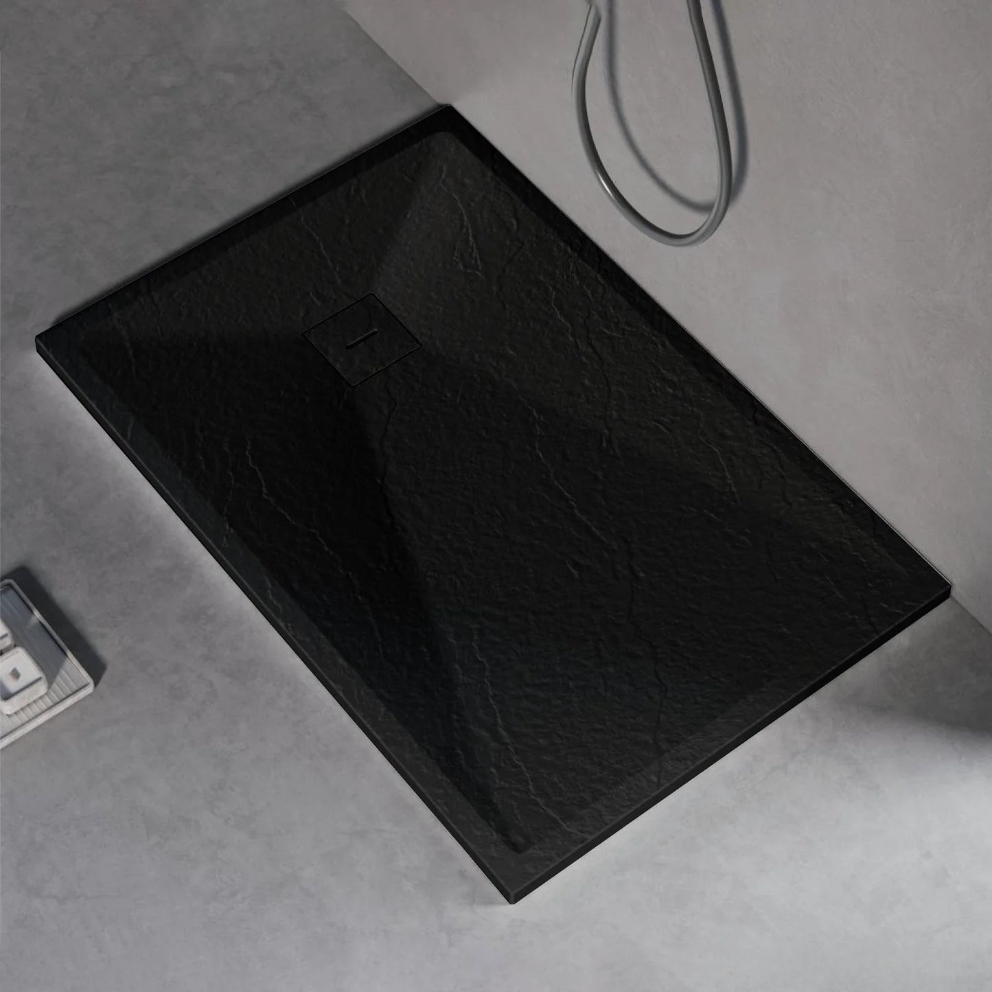 Cadita de dus dreptunghiulara 80x120 cm, slim 3 cm, negru