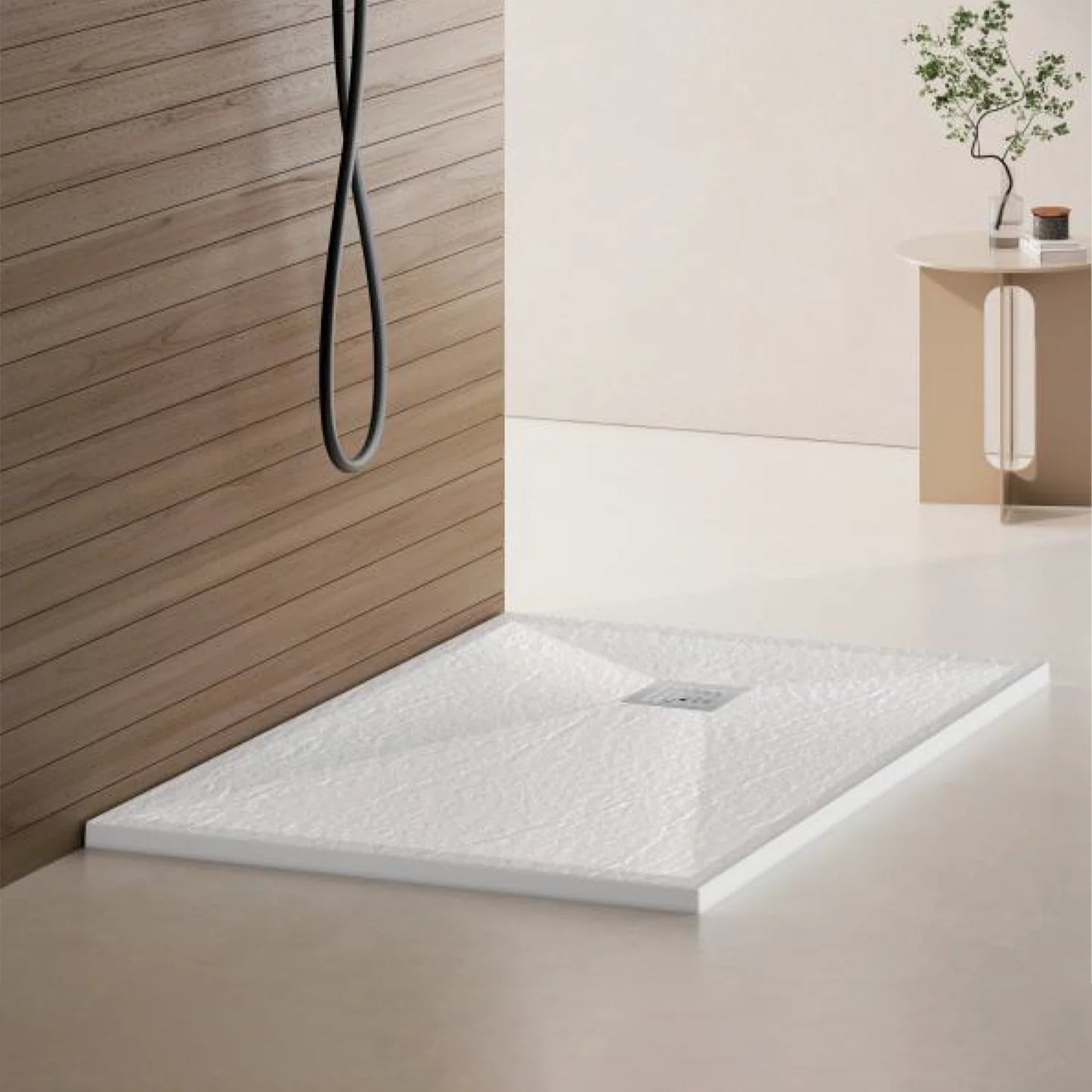 Cadita de dus dreptunghiulara 80x100 cm, slim 3 cm, alb lucios