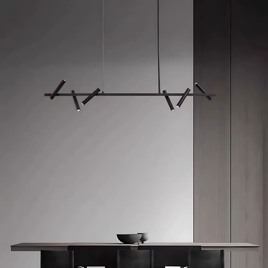 Lustra LED cu telecomanda Harman, 23W, 6 Surse, Lumina Neutra, Negru – lustră LED, culoare neagră, cu telecomandă – Rega