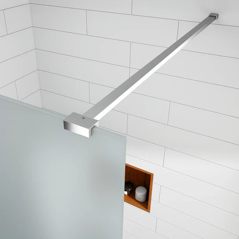 Paravan dus Walk-In 120x195 cm, sticla securizata 8 mm, satin, profil metalic rezistent