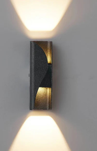 Aplica LED AX221 de Exterior si Interior, 2 Surse x 6W, Metalic, Negru, 3000K