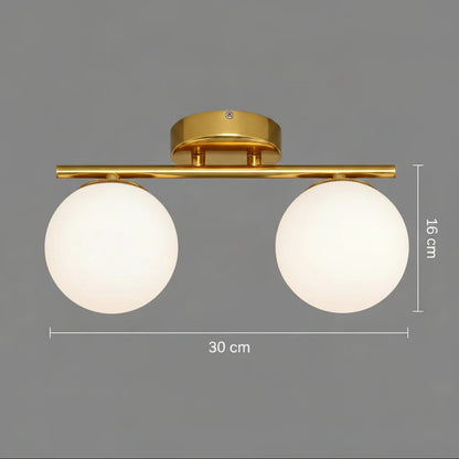 Lustra LED si cristal ORI, 30cm, 2xG9, Globuri, Auriu