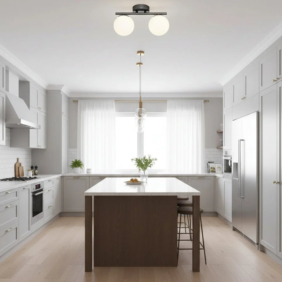 Lustra LED si cristal ORI, 30cm, 2xG9, Globuri, Negru