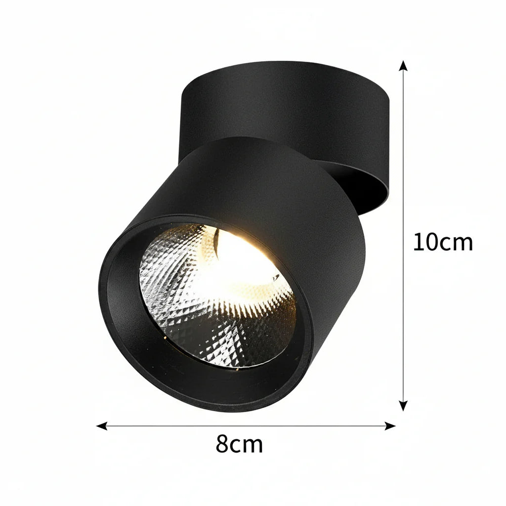Proiector LED TINNIE, Rotativ, 9W, Lumina Neutra 4000K, Negru