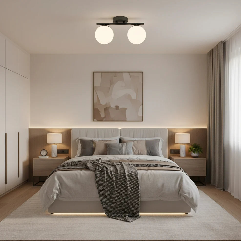 Lustra LED si cristal ORI, 30cm, 2xG9, Globuri, Negru