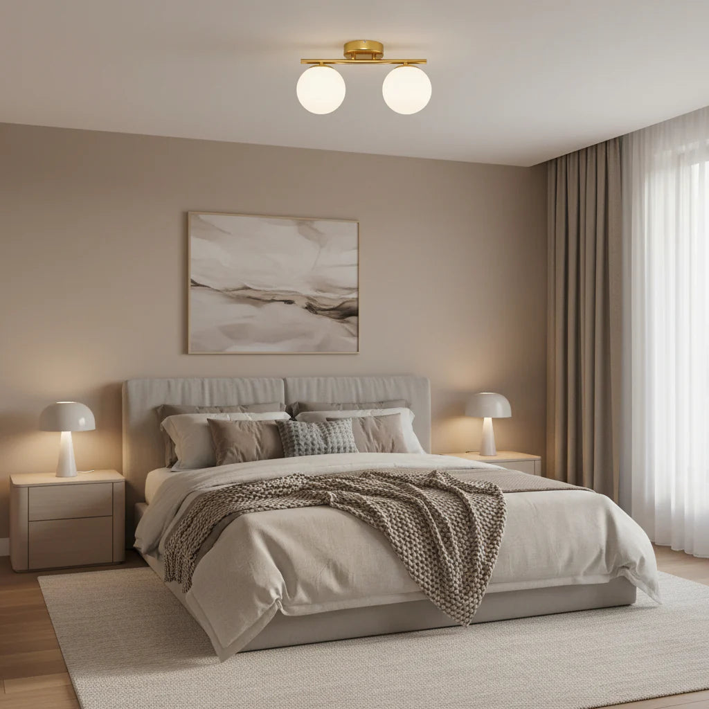 Lustra LED si cristal ORI, 30cm, 2xG9, Globuri, Auriu