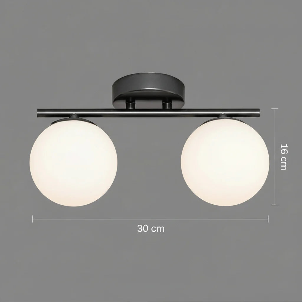 Lustra LED si cristal ORI, 30cm, 2xG9, Globuri, Negru