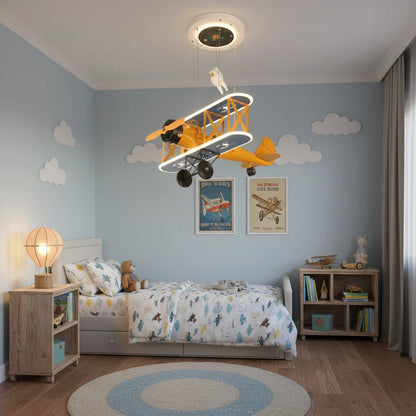 Lustra LED suspendata AVION 80W, lumina Rece/Calda/Neutra, Portocaliu Albastru