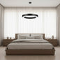 Lustra LED suspendata ANGLE, D52cm, 25W, Inaltime Reglabila, Lumina Rece, Negru, Metal si Acril
