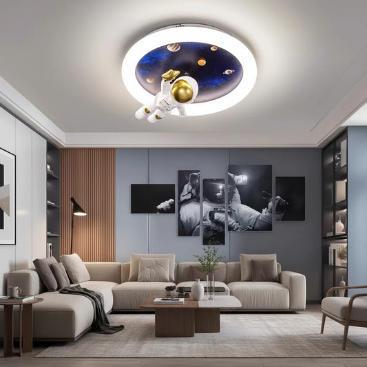 Lustra LED ASTRONAUT, 89W, lumina Rece/Calda/Neutra, Alb Albastru