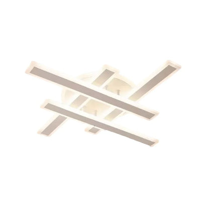 Lustra LED cu telecomanda SHAWN, Liniara, 85W, lumina Rece/Calda/Neutra, Dimabila, Alb