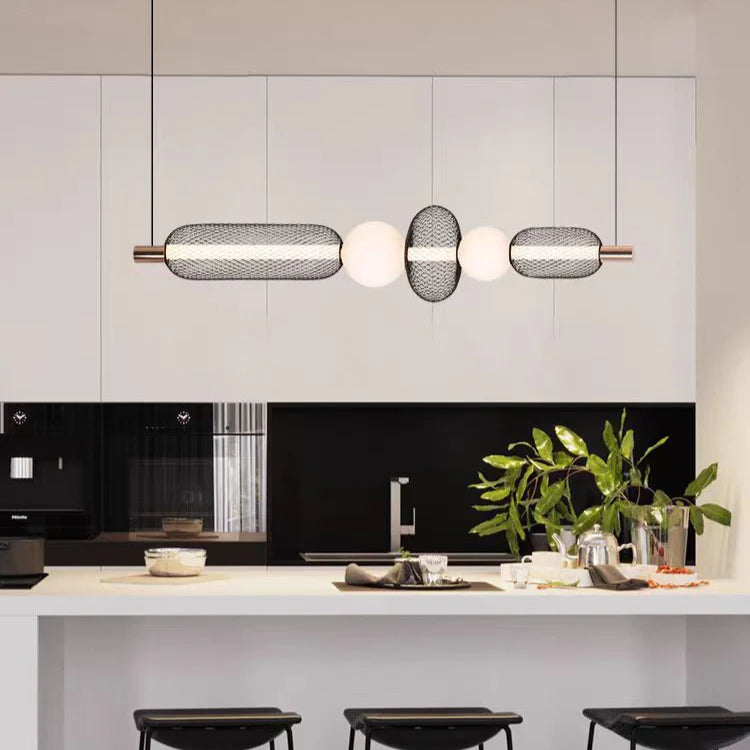 Lustra LED Suspendata LM551/5BK, 28W, Lumina 3000/4000/6000K, Negru, Inaltime Reglabila