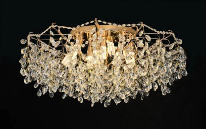 Candelabru Cristal CC9334/10FGD, 10x E14, Diametru 80cm, Auriu